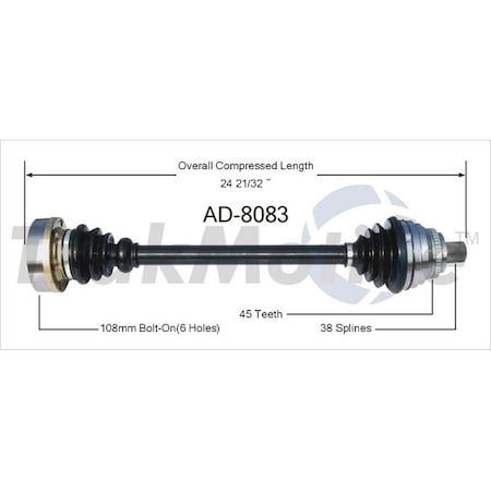 Surtrack Axle Cv Axle Shaft, Ad-8083 AD-8083